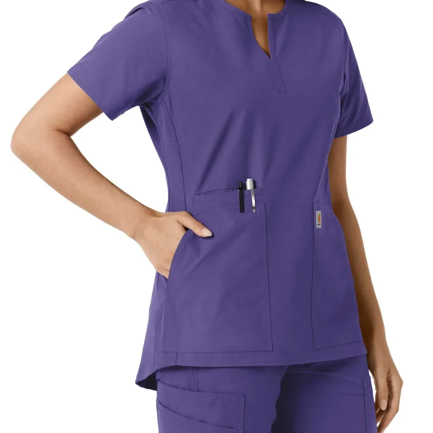 Blusa médica de mujer Force Essentials con cuello en V y paneles de punto