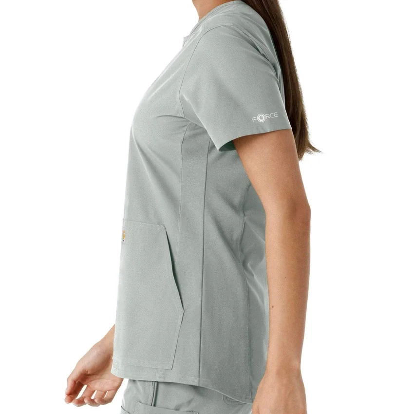 Blusa médica de mujer Force Essentials con cuello en V y paneles de punto