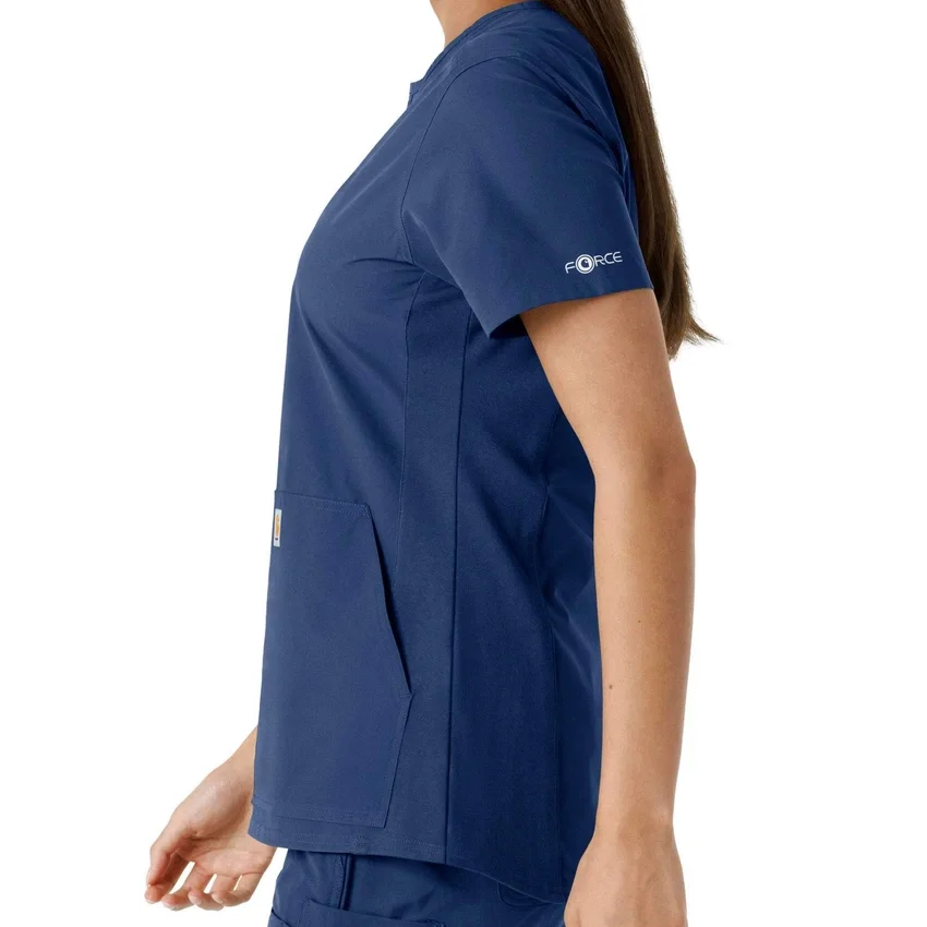 Blusa médica de mujer Force Essentials con cuello en V y paneles de punto