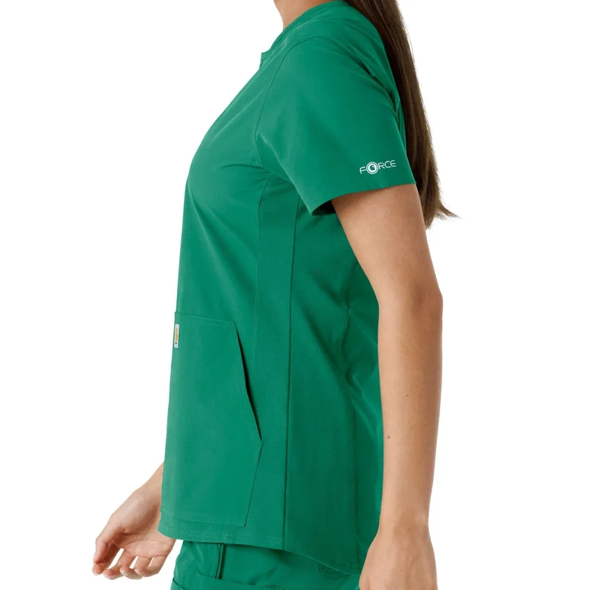 Blusa médica de mujer Force Essentials con cuello en V y paneles de punto