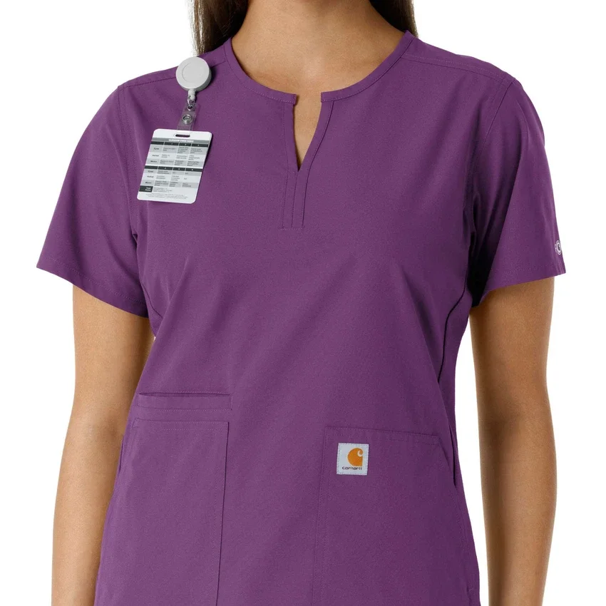 Blusa médica de mujer Force Essentials con cuello en V y paneles de punto