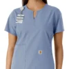 Blusa médica de mujer Force Essentials con cuello en V y paneles de punto