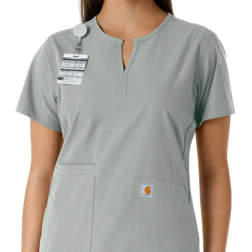 Blusa médica de mujer Force Essentials con cuello en V y paneles de punto