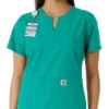 Blusa médica de mujer Force Essentials con cuello en V y paneles de punto