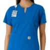 Blusa médica de mujer Force Essentials con cuello en V y paneles de punto