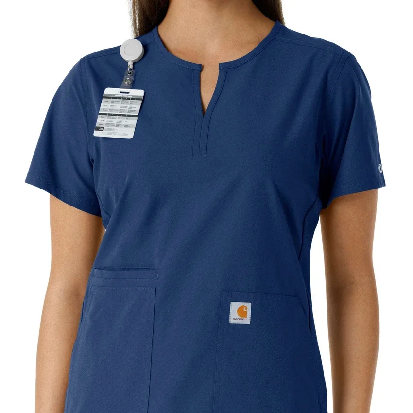 Blusa médica de mujer Force Essentials con cuello en V y paneles de punto