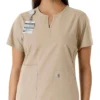 Blusa médica de mujer Force Essentials con cuello en V y paneles de punto
