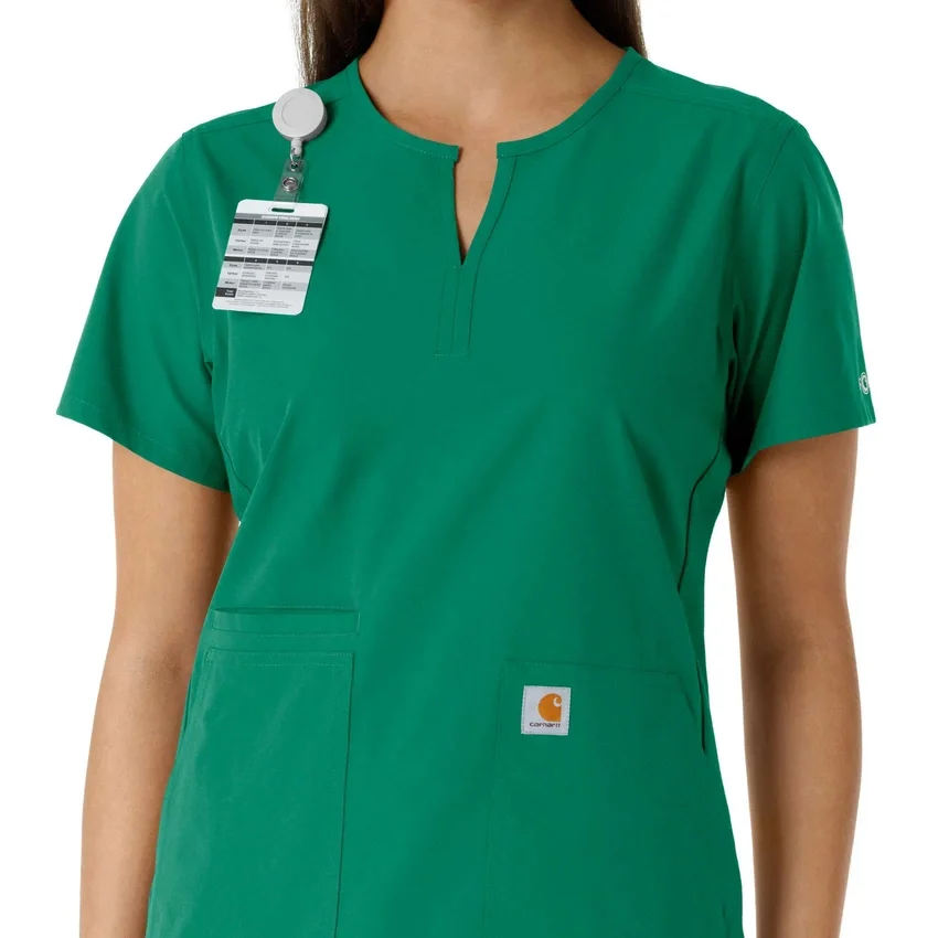 Blusa médica de mujer Force Essentials con cuello en V y paneles de punto