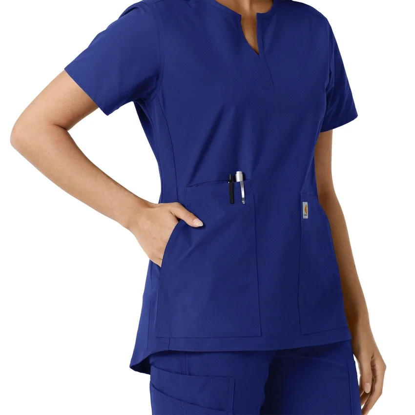 Blusa médica de mujer Force Essentials con cuello en V y paneles de punto