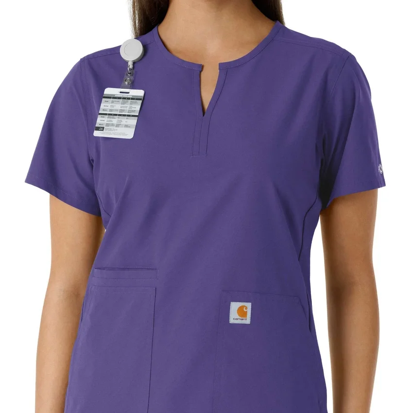Blusa médica de mujer Force Essentials con cuello en V y paneles de punto