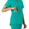 Blusa médica de mujer Force Essentials con cuello en V y paneles de punto