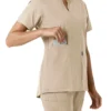 Blusa médica de mujer Force Essentials con cuello en V y paneles de punto