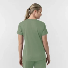 Blusa médica de punto con cuello en V Force Cross-Flex para mujer