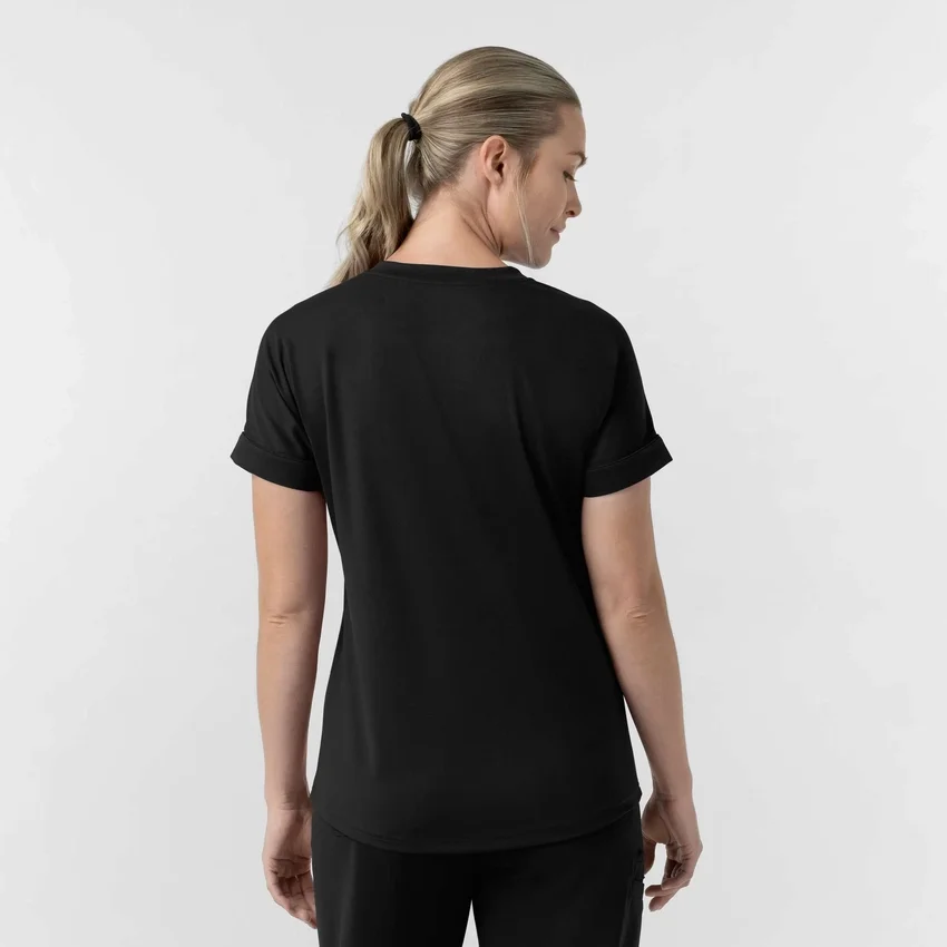 Blusa médica de punto con cuello en V Force Cross-Flex para mujer