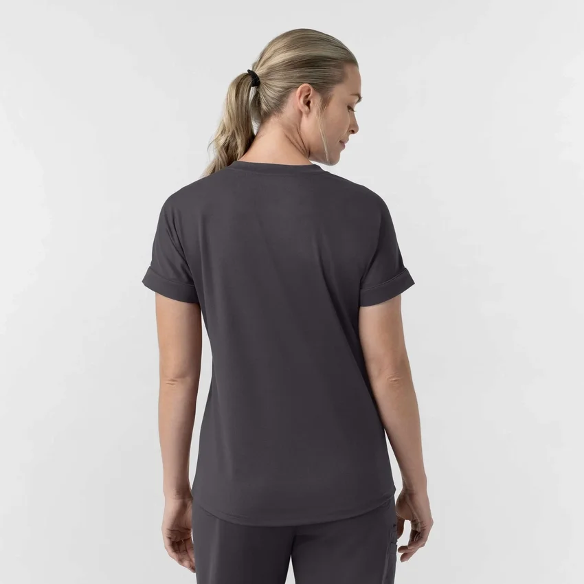 Blusa médica de punto con cuello en V Force Cross-Flex para mujer