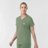 Blusa médica de punto con cuello en V Force Cross-Flex para mujer