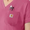 Blusa médica de punto con cuello en V Force Cross-Flex para mujer