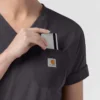 Blusa médica de punto con cuello en V Force Cross-Flex para mujer