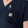 Blusa médica de punto con cuello en V Force Cross-Flex para mujer