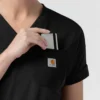 Blusa médica de punto con cuello en V Force Cross-Flex para mujer