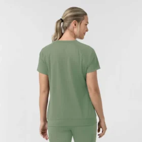Blusa médica de punto con cuello redondo Force Cross-Flex para mujer