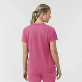 Blusa médica de punto con cuello redondo Force Cross-Flex para mujer
