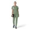 Blusa médica de punto con cuello redondo Force Cross-Flex para mujer