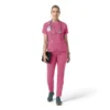 Blusa médica de punto con cuello redondo Force Cross-Flex para mujer