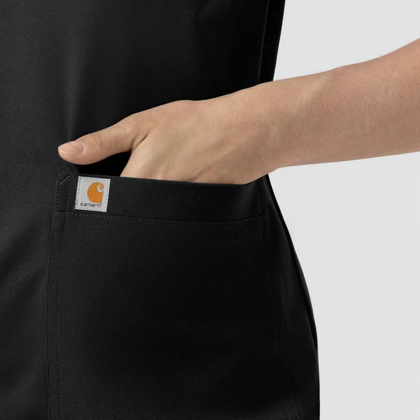 Blusa médica de punto con cuello redondo Force Cross-Flex para mujer