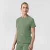 Blusa médica de punto con cuello redondo Force Cross-Flex para mujer
