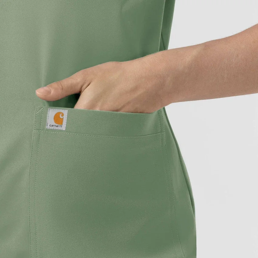 Blusa médica de punto con cuello redondo Force Cross-Flex para mujer