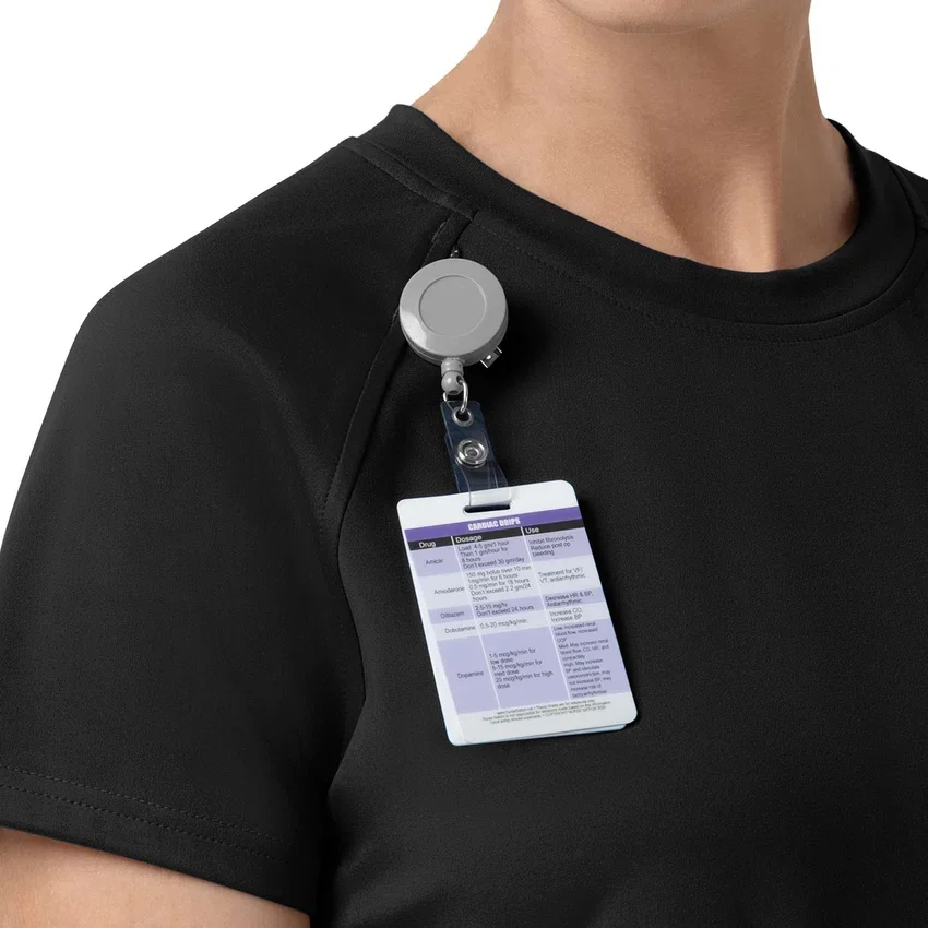 Blusa médica de punto con cuello redondo Force Cross-Flex para mujer