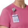 Blusa médica de punto con cuello redondo Force Cross-Flex para mujer
