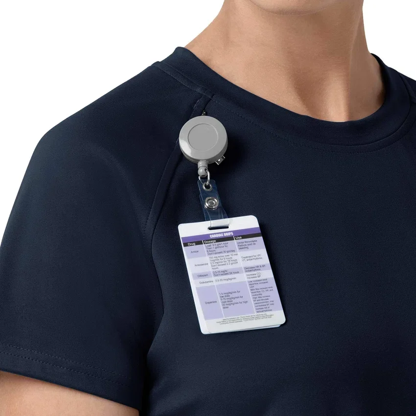 Blusa médica de punto con cuello redondo Force Cross-Flex para mujer