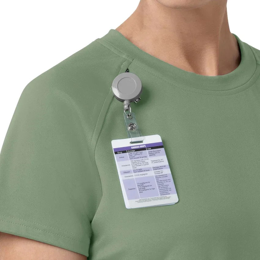 Blusa médica de punto con cuello redondo Force Cross-Flex para mujer