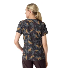 Blusa médica estampada con cuello en V Cross-Flex para mujer