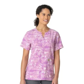 Blusa médica estampada de cuello en V «Force» para mujer