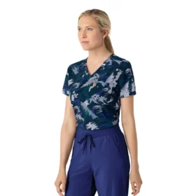 Blusa médica estampada Force para mujer, para llevar por dentro