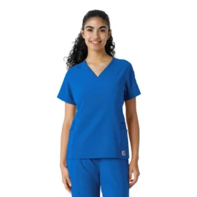 Blusa médica Force Cross-Flex con paneles de punto para mujer