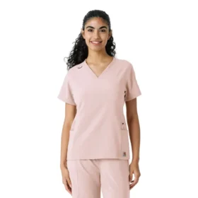Blusa médica Force Cross-Flex con paneles de punto para mujer