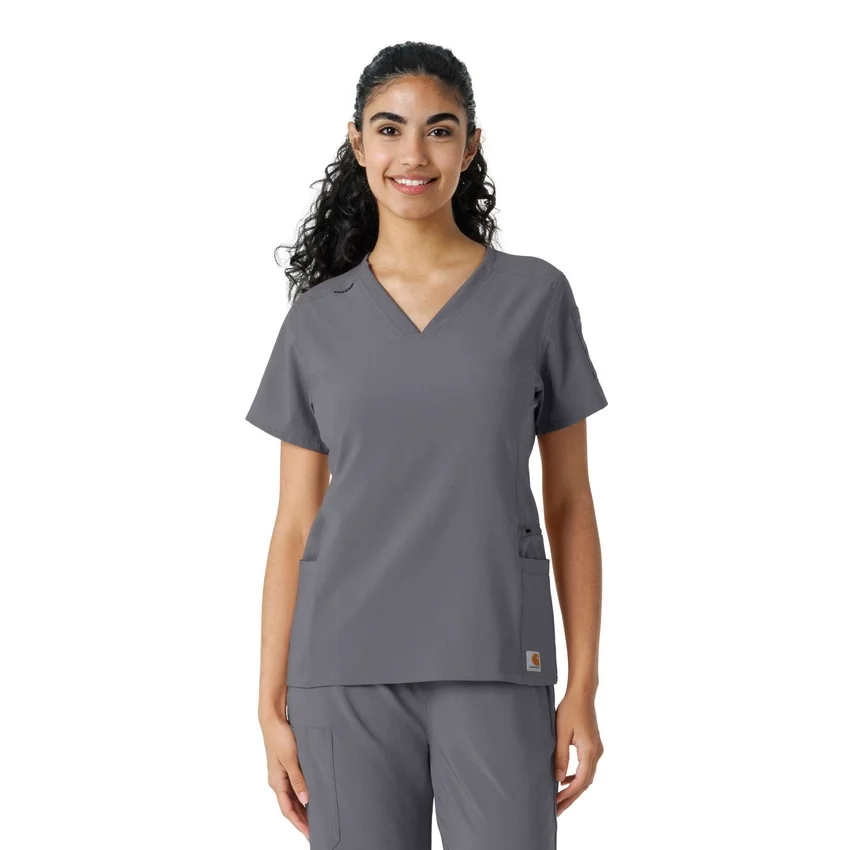Blusa médica Force Cross-Flex con paneles de punto para mujer