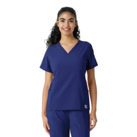 Blusa médica Force Cross-Flex con paneles de punto para mujer