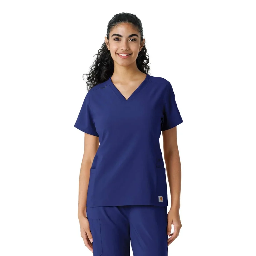 Blusa médica Force Cross-Flex con paneles de punto para mujer