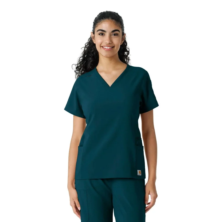 Blusa médica Force Cross-Flex con paneles de punto para mujer