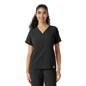 Blusa médica Force Cross-Flex con paneles de punto para mujer