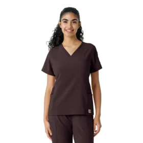 Blusa médica Force Cross-Flex con paneles de punto para mujer