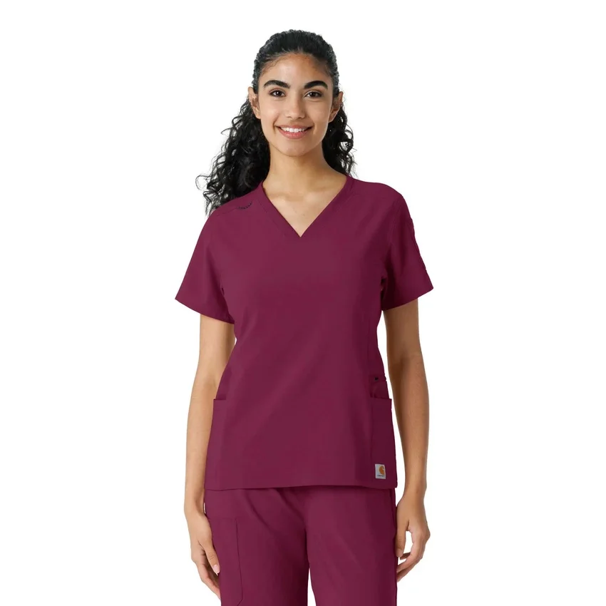 Blusa médica Force Cross-Flex con paneles de punto para mujer