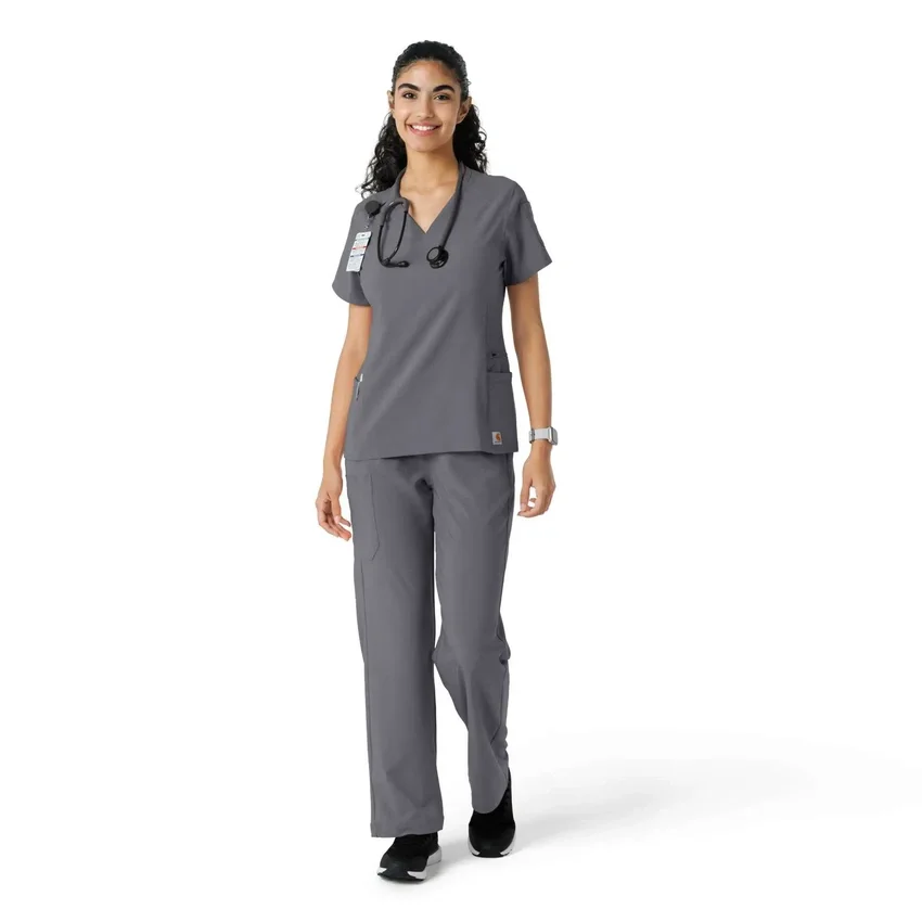 Blusa médica Force Cross-Flex con paneles de punto para mujer