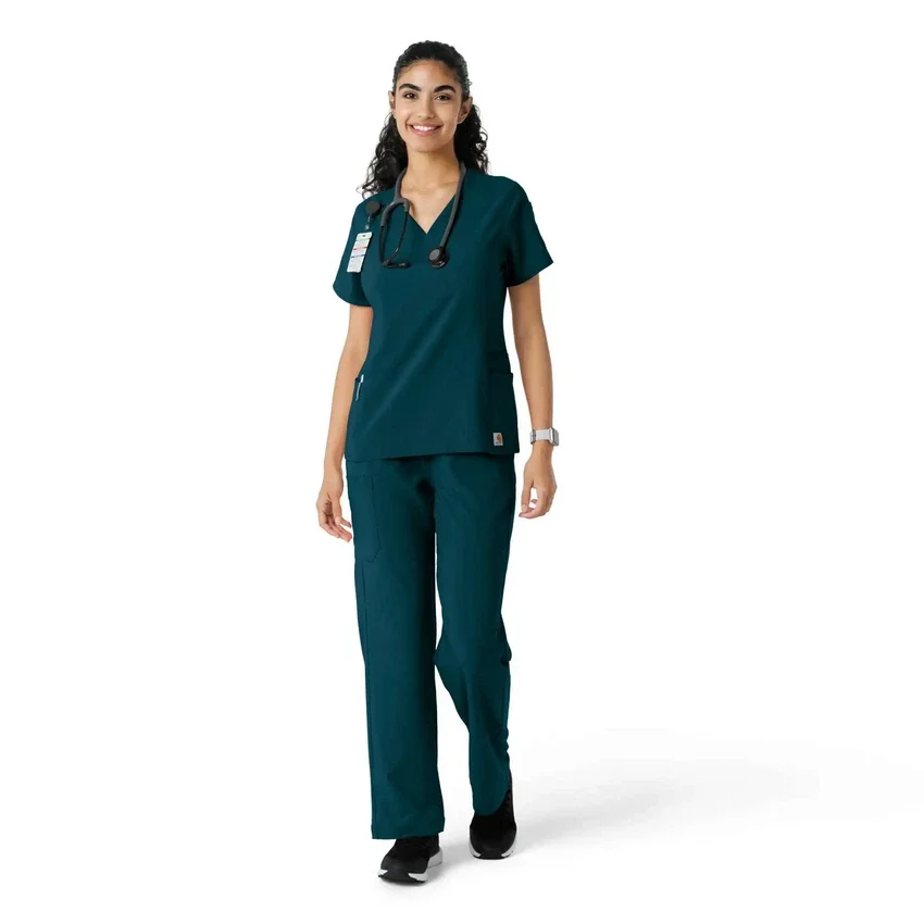 Blusa médica Force Cross-Flex con paneles de punto para mujer