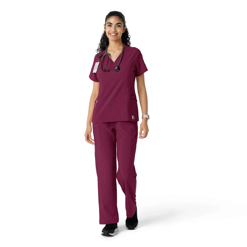Blusa médica Force Cross-Flex con paneles de punto para mujer